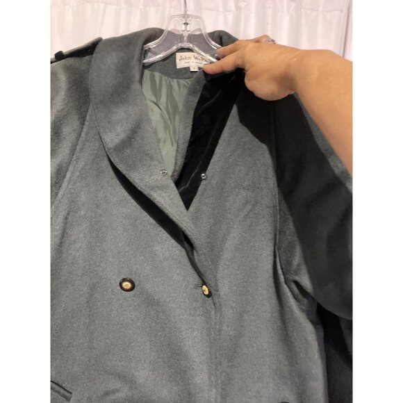 Vintage John Weitzman Men's Overcoat Wool Blend Made in Poland Black Size 8 - Picture 4 of 7
